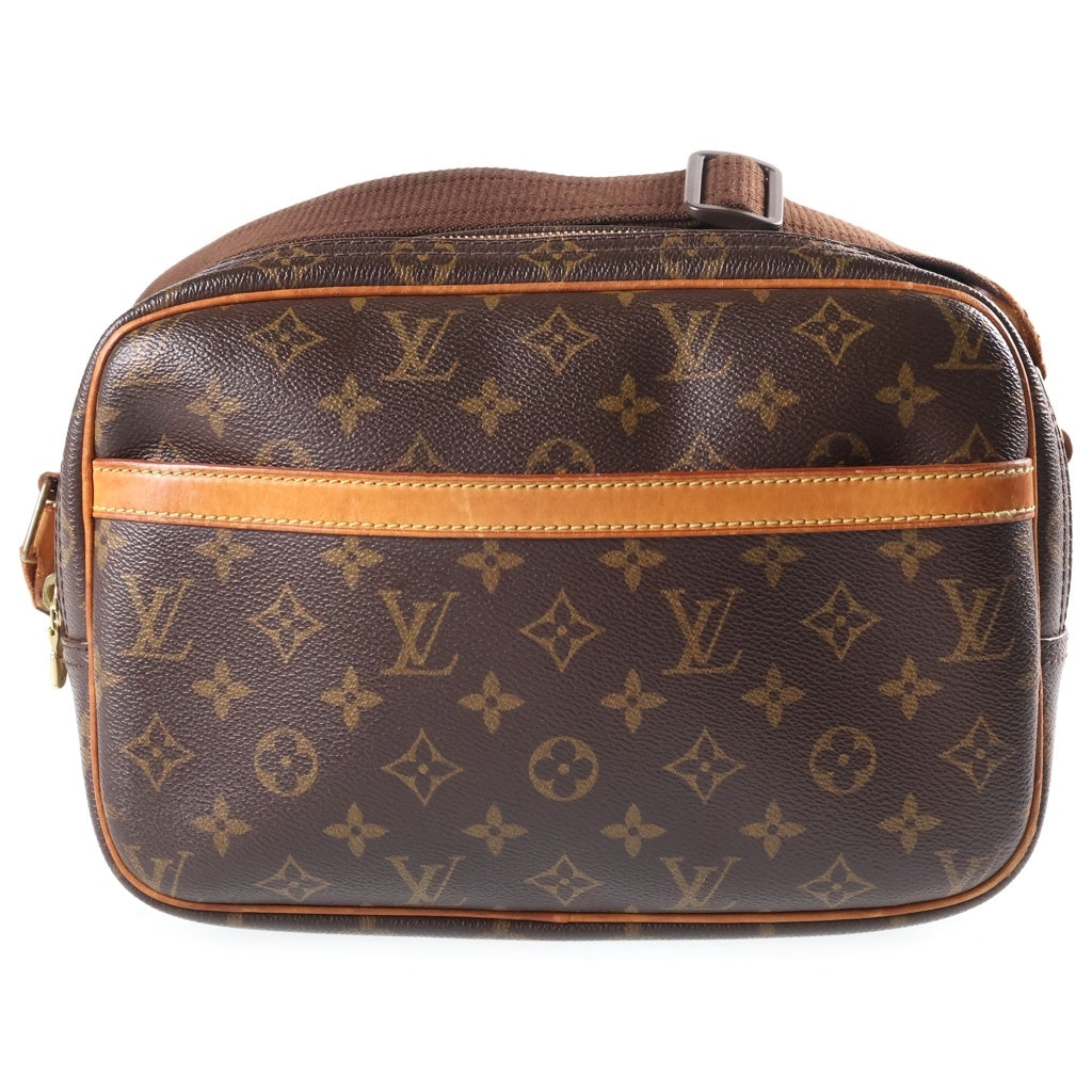 LOUIS VUITTON(ルイヴィトン) モノグラム リポーターPM レザー ショルダーバッグ ゴールド金具 ブラウン M45254