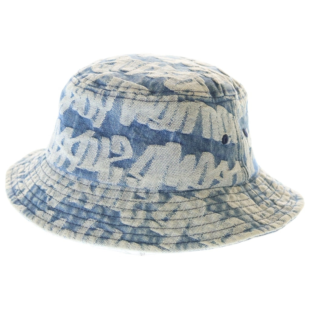 SUPREME(シュプリーム) 22SS Fat Tip Jacquard Denim Crusher フラットチップ ジャガードデニム バケットハット 帽子 インディゴ