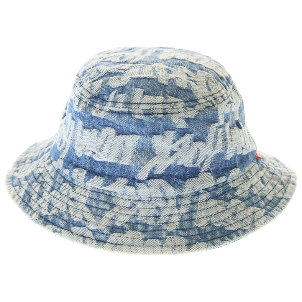 SUPREME(シュプリーム) 22SS Fat Tip Jacquard Denim Crusher フラットチップ ジャガードデニム バケットハット 帽子 インディゴ