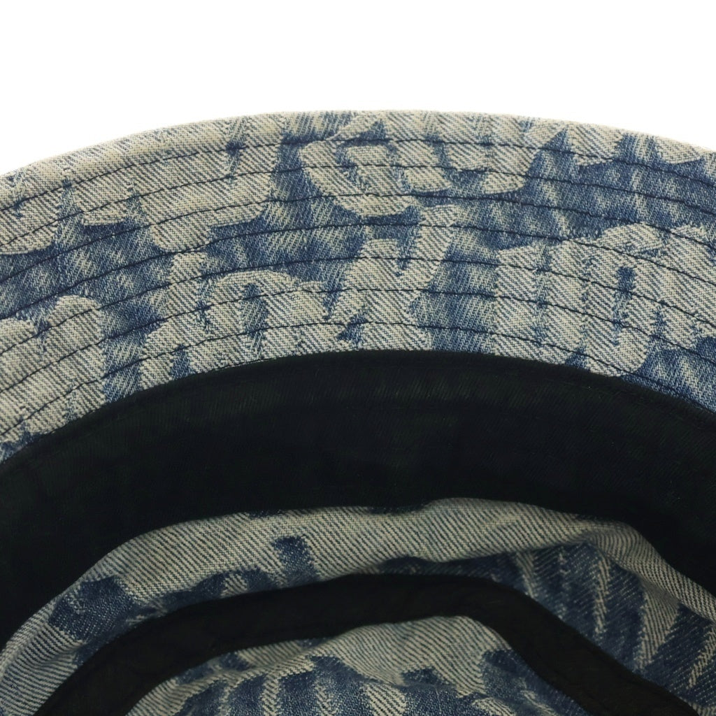 SUPREME(シュプリーム) 22SS Fat Tip Jacquard Denim Crusher フラットチップ ジャガードデニム バケットハット 帽子 インディゴ