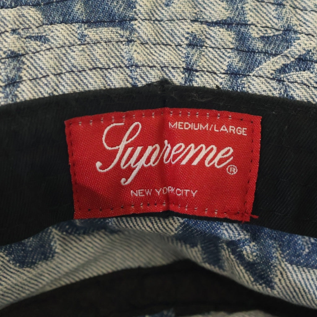 SUPREME(シュプリーム) 22SS Fat Tip Jacquard Denim Crusher フラットチップ ジャガードデニム バケットハット 帽子 インディゴ