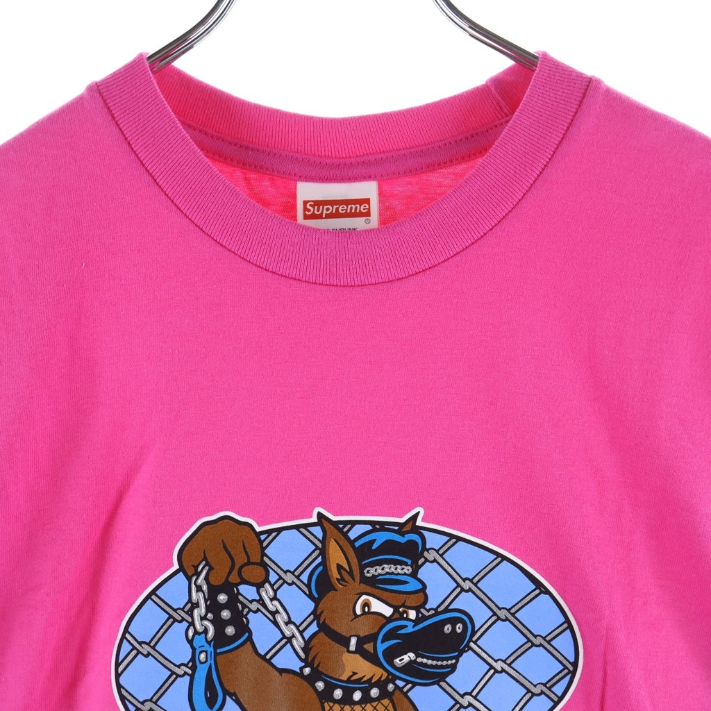 SUPREME(シュプリーム) 26SS Leash Tee Fuchsia フロントロゴ 半袖Tシャツカットソー ピンク