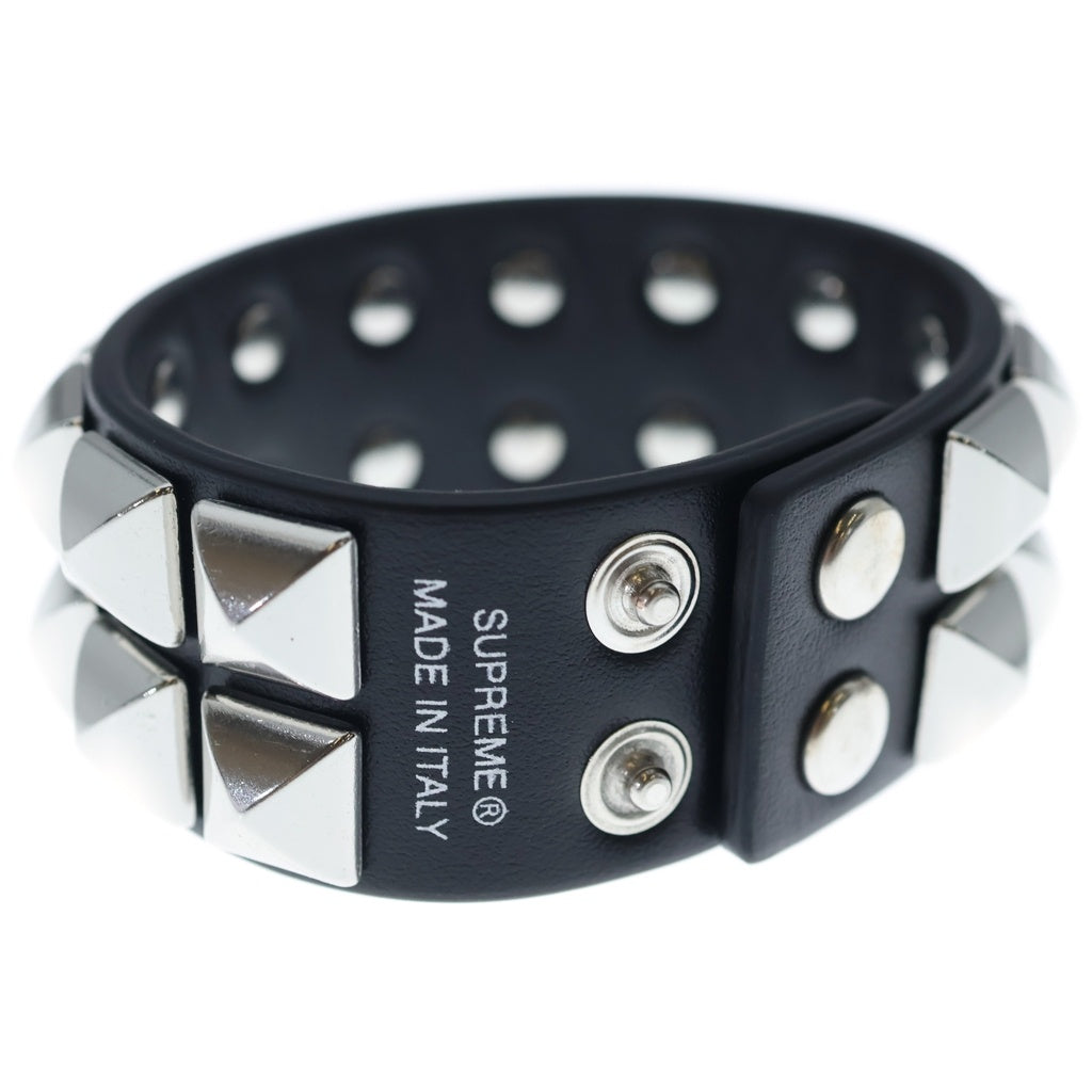 SUPREME(シュプリーム) 26SS Studded Leather Bracelet スタッズ レザー ブレスレット ブラック