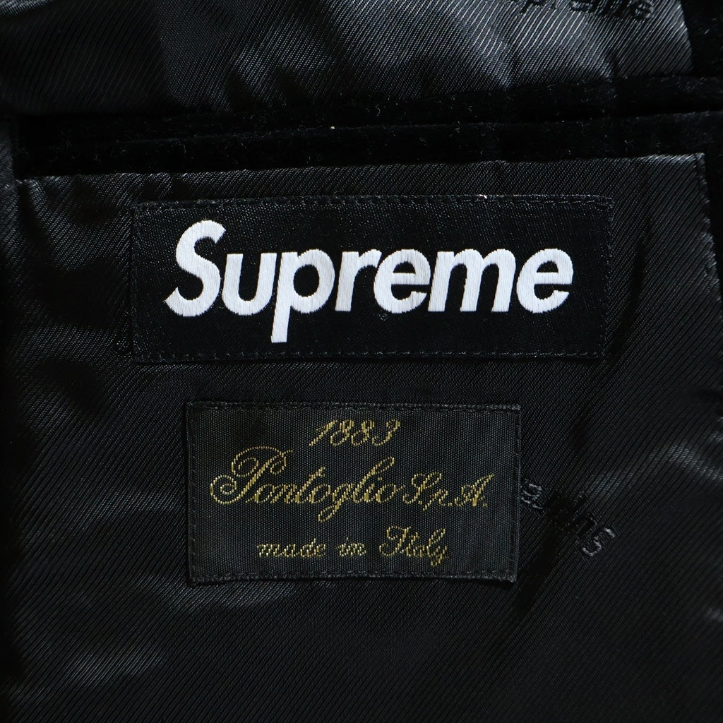 SUPREME(シュプリーム) 23AW Velvet Suit ベルベット ベロア地 セットアップ スーツ ブラック