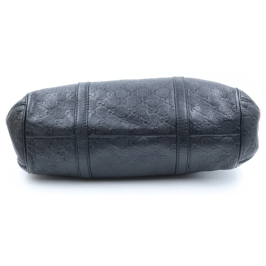 GUCCI(グッチ) グッチシマ レザー トートバッグ セミショルダーバッグ ゴールド金具 ブラック 233609 レディース