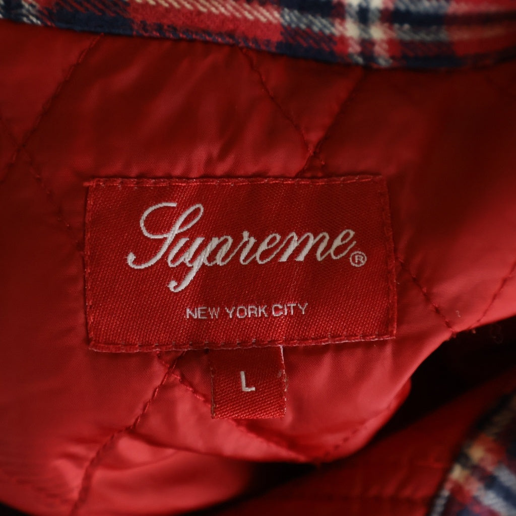 SUPREME(シュプリーム) 19AW Arc Logo Quilted Flannel Shirt アーチロゴ キルティング フランネル 長袖シャツ レッド -