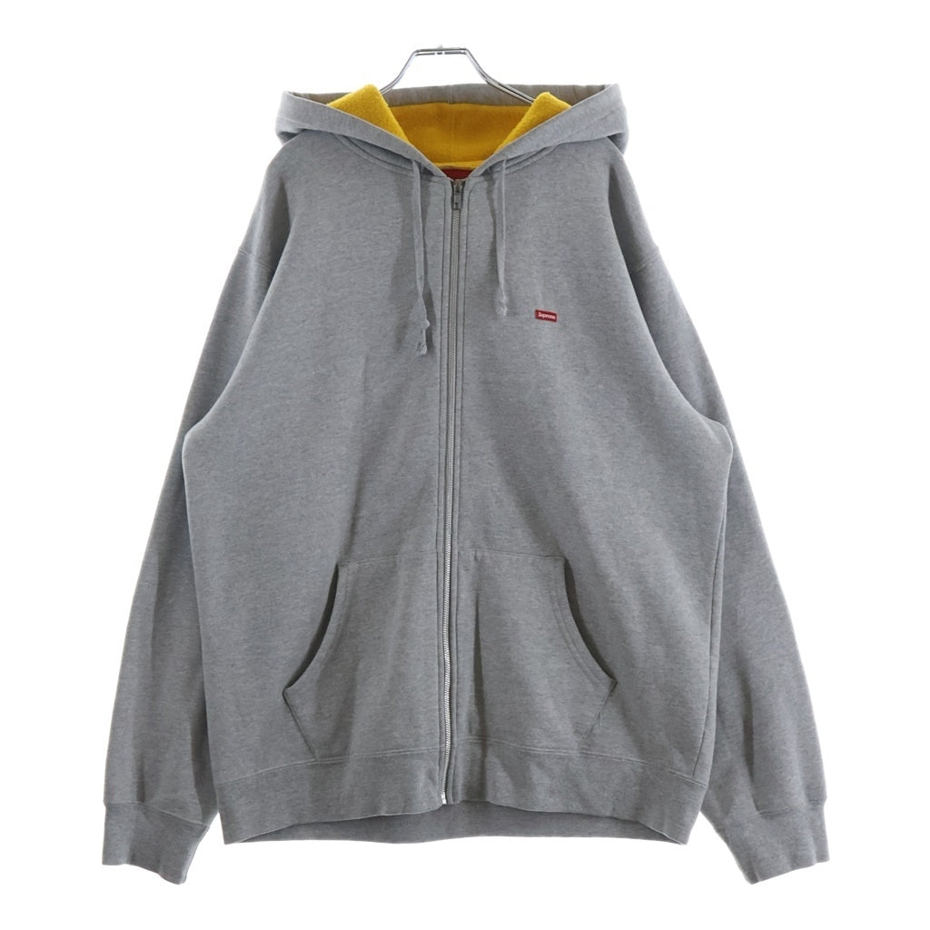SUPREME(シュプリーム) 18SS Contrast Small Box logo Zip Up Sweatshirt コントラスト スモールボックスロゴ ジップアップパーカー フーディー グレー/イエロー -