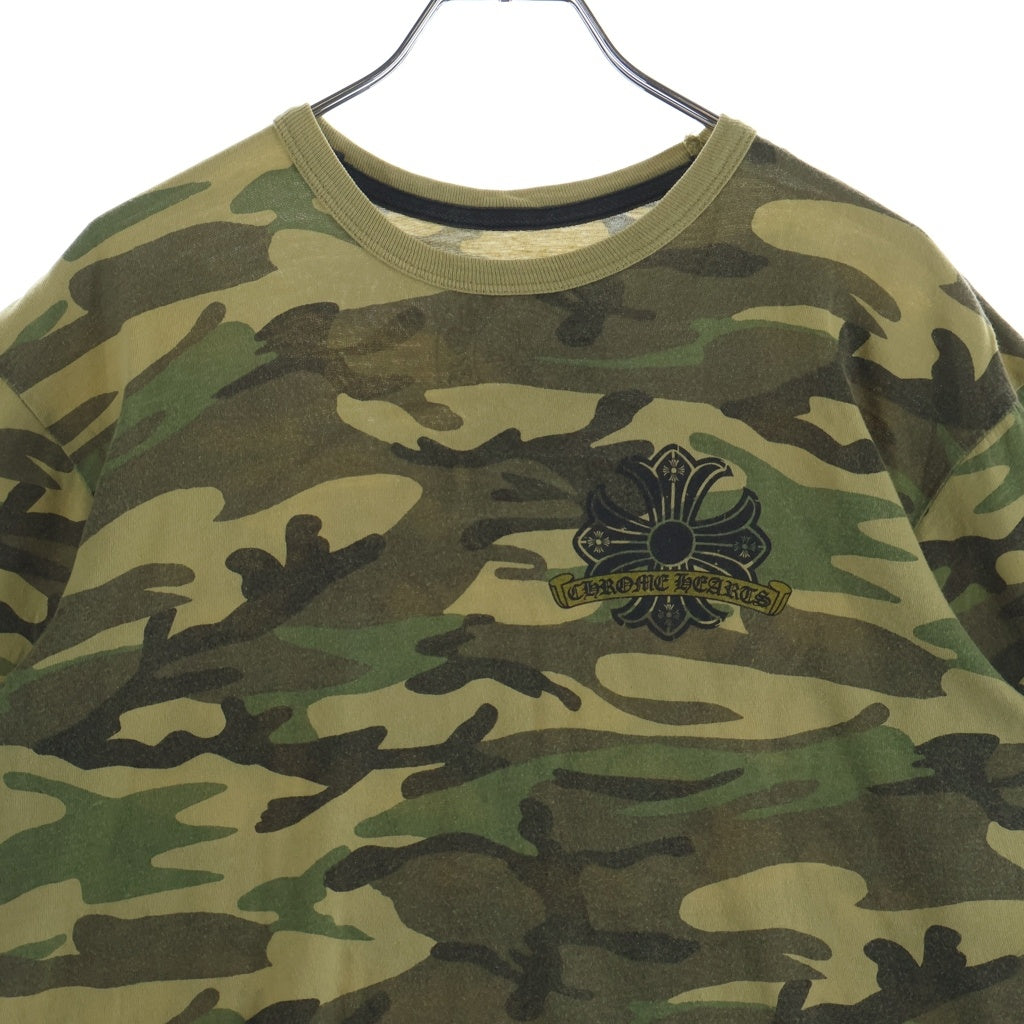 CHROME HEARTS(クロムハーツ) OLD CAMO HORSESHOE オールド カモフラ ホースシュー プリント半袖Tシャツ カットソー カーキ/ゴールド -