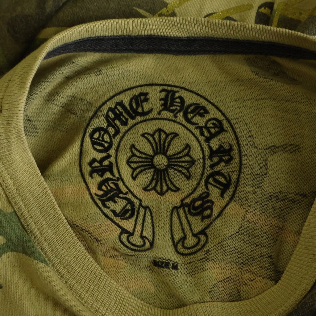 CHROME HEARTS(クロムハーツ) OLD CAMO HORSESHOE オールド カモフラ ホースシュー プリント半袖Tシャツ カットソー カーキ/ゴールド -