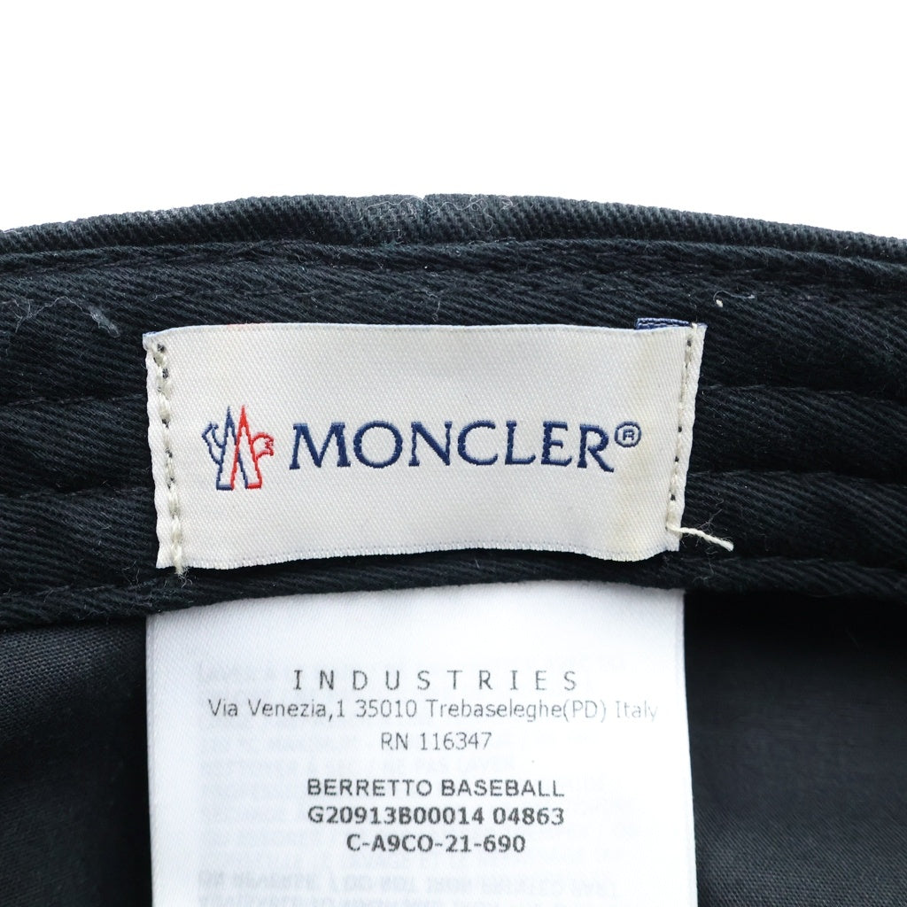 MONCLER(モンクレール) 21AW LOGO BASEBALL CAP ロゴ ベースボールキャップ コットン ブラック G20913B00014 04863