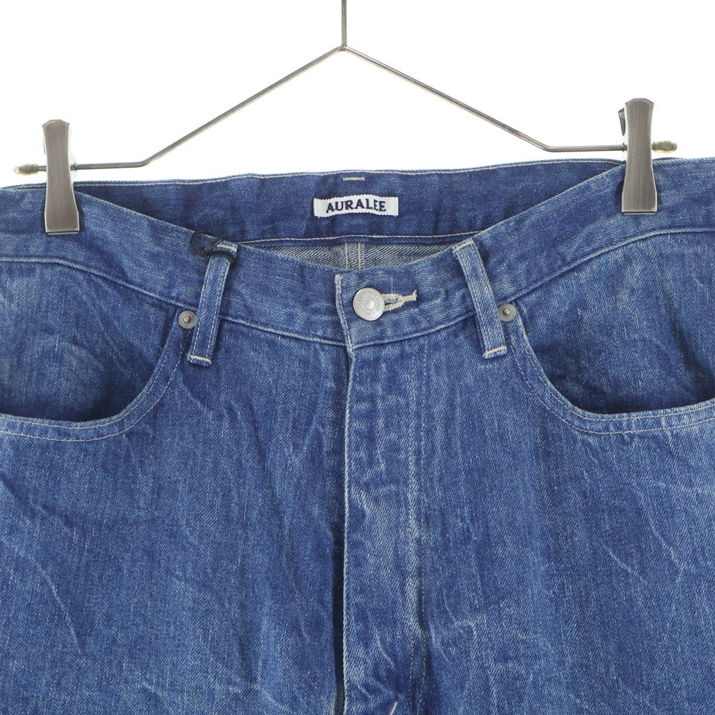 AURALEE(オーラリー) 23SS SELVEDGE FADED LIGHT DENIM PANTS フェード加工 ライトデニムパンツ インディゴ A23SP02DE