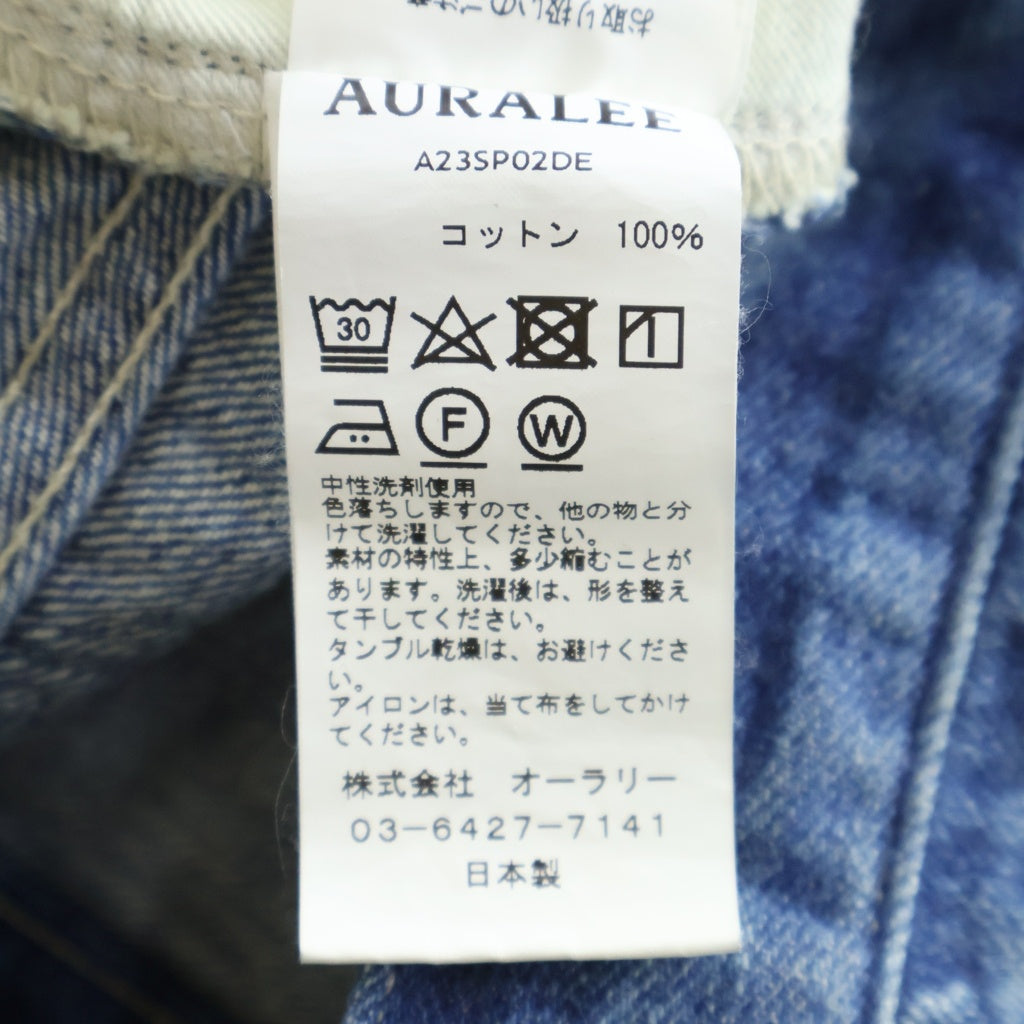 AURALEE(オーラリー) 23SS SELVEDGE FADED LIGHT DENIM PANTS フェード加工 ライトデニムパンツ インディゴ A23SP02DE
