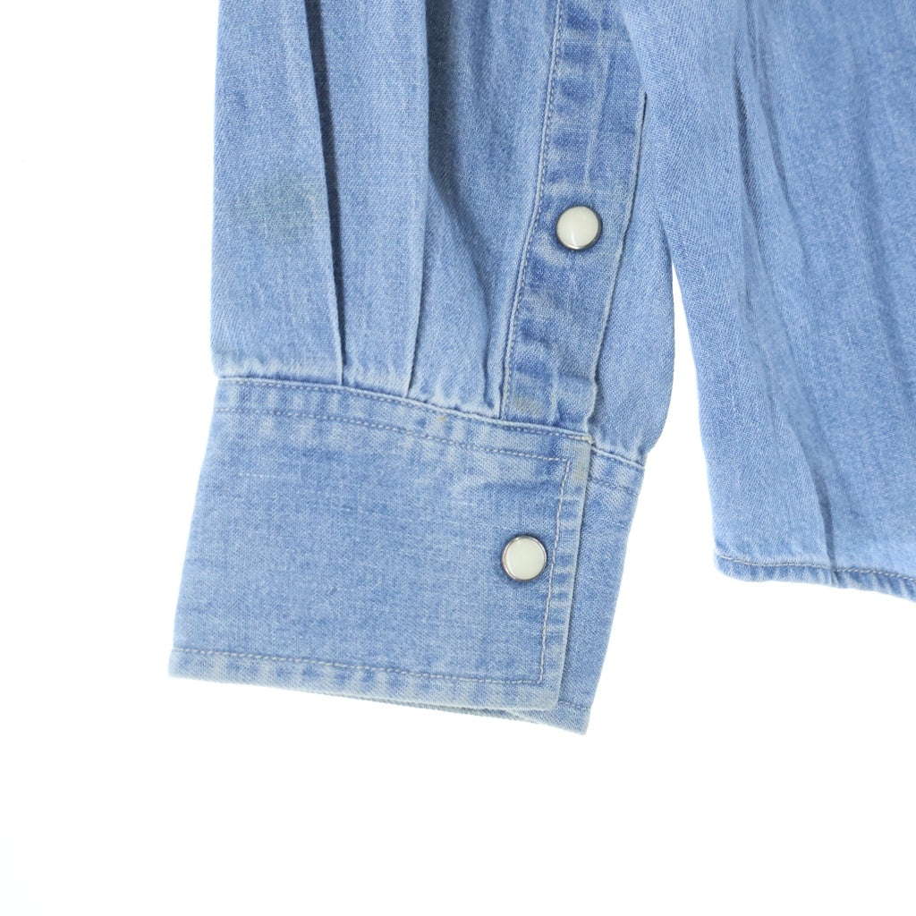 AURALEE(オーラリー) 23SS SELVEDGE SUPER LIGHT DENIM SHIRT ウォッシュ加工 スーパーライト デニム 長袖シャツ インディゴ A23SS01GS