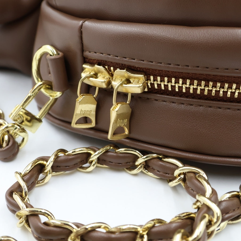 A BATHING APE(アベイシングエイプ) BABY MILO PLUSH DOLL CHAIN SHOULDER BAG ベイビーマイロ チェーンショルダーバッグ ブラウン レディース