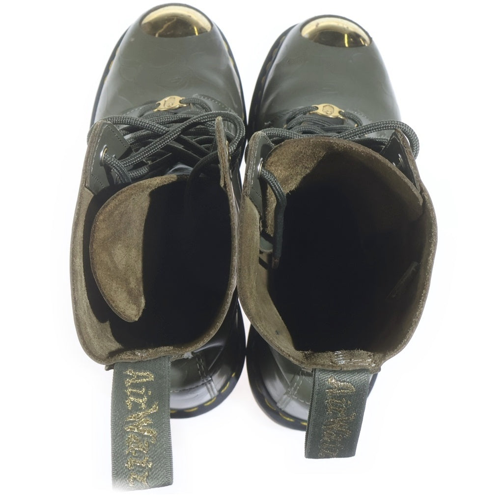 A BATHING APE(アベイシングエイプ) ×DR.MARTENS 10HOLE STEEL TOE CAP SHOES 10ホール スティール ハイカットレザーブーツ カーキ US9/27cm