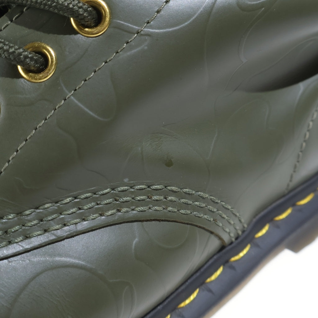 A BATHING APE(アベイシングエイプ) ×DR.MARTENS 10HOLE STEEL TOE CAP SHOES 10ホール スティール ハイカットレザーブーツ カーキ US9/27cm