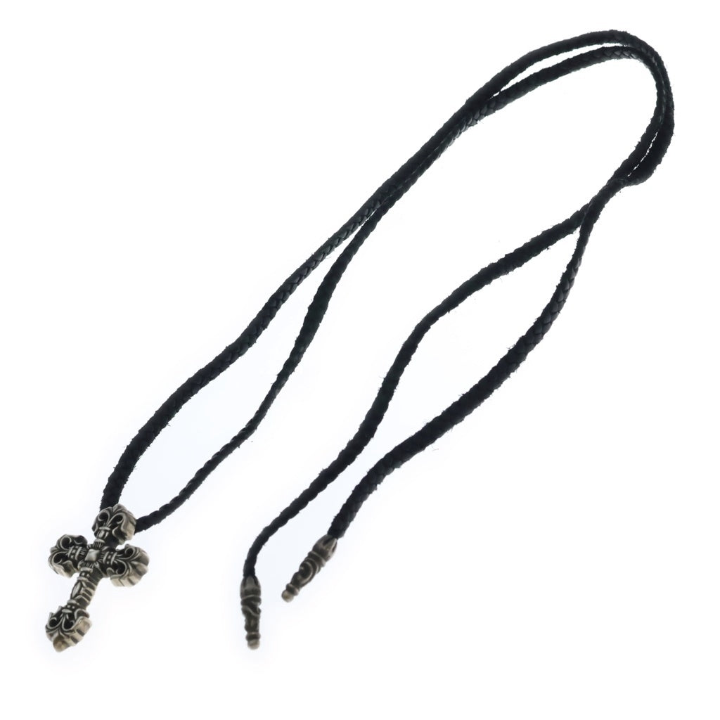 CHROME HEARTS(クロムハーツ) FILIG CROSS-XSM LB フィリグリークロスXS wレザーブレイド ネックレス シルバー -