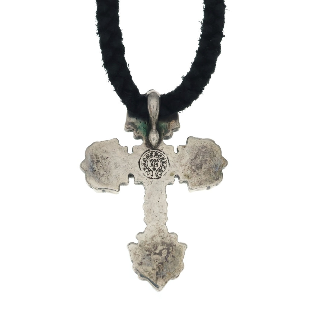 CHROME HEARTS(クロムハーツ) FILIG CROSS-XSM LB フィリグリークロスXS wレザーブレイド ネックレス シルバー -
