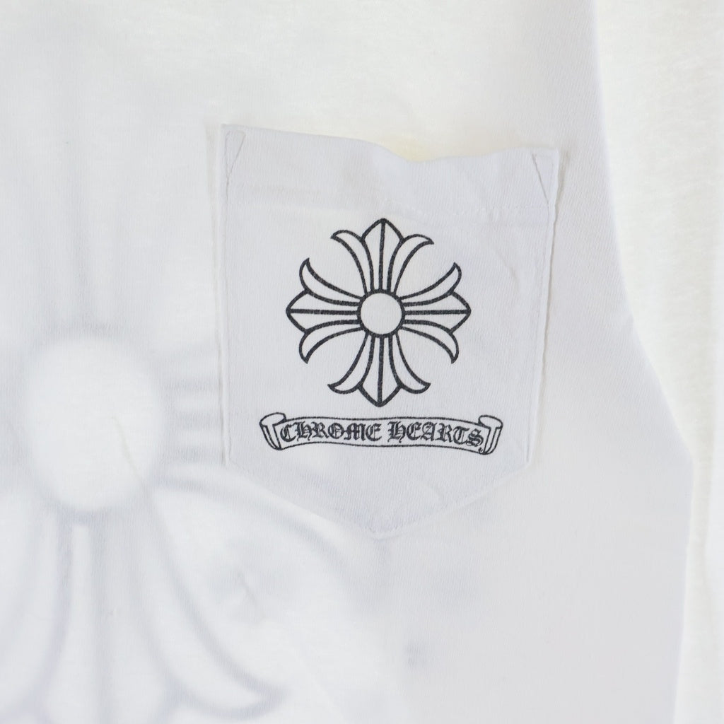 CHROME HEARTS(クロムハーツ) OLD L/S バックCHプラスプリント 長袖Tシャツ ロングスリーブカットソー ホワイト
