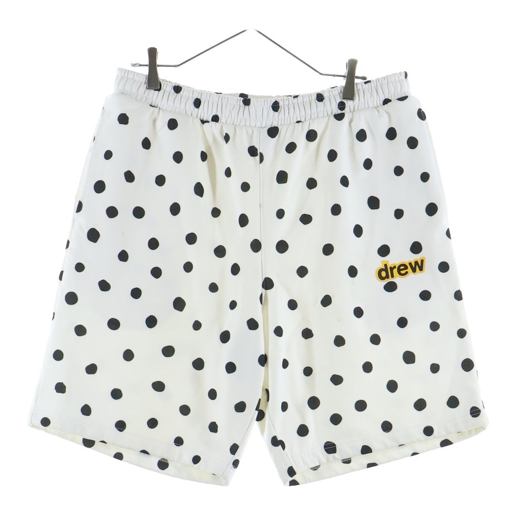 drew house(ドリューハウス) Polka Dot Logo Sweatshorts ドット ロゴ ハーフスウェットパンツ ホワイト/ブラック