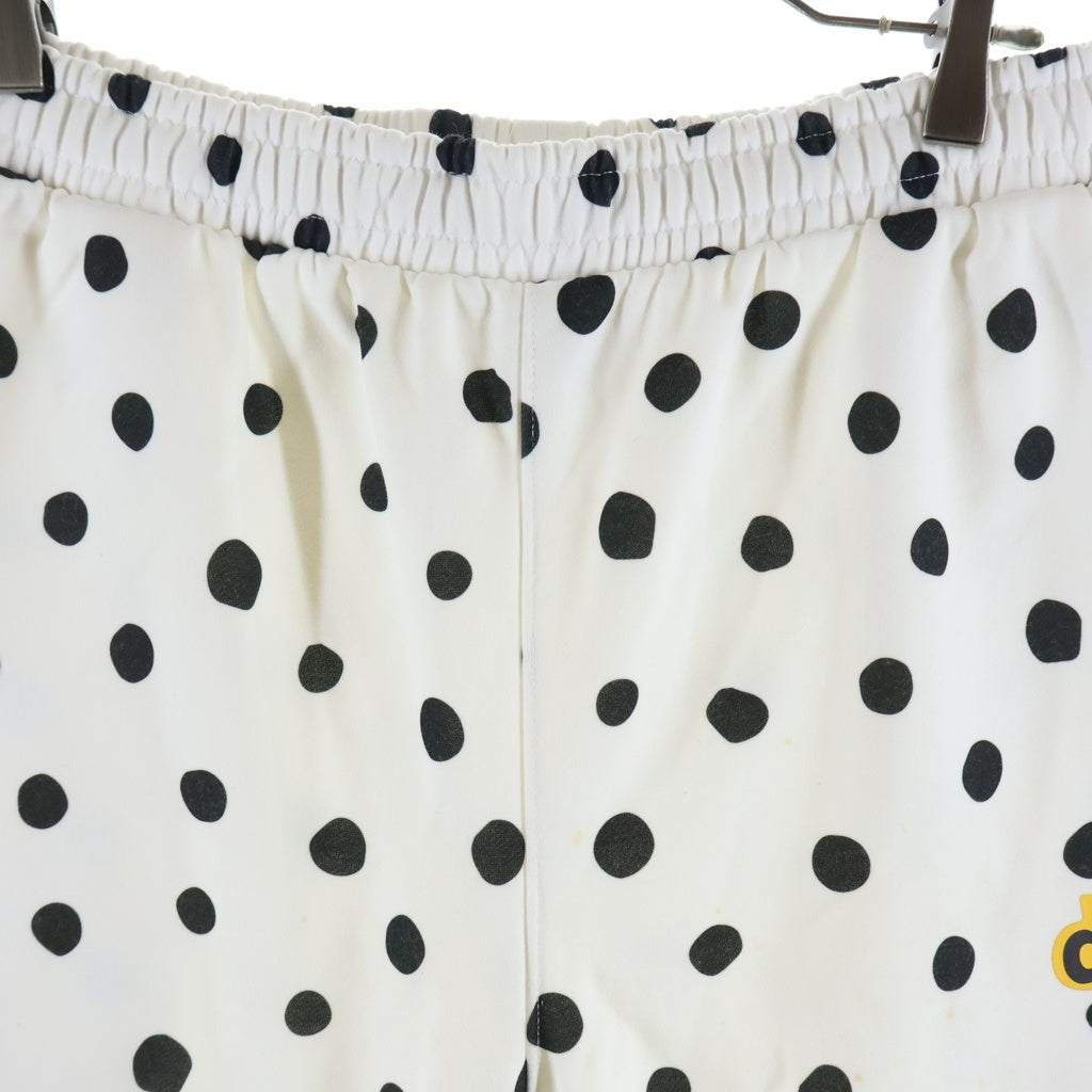 drew house(ドリューハウス) Polka Dot Logo Sweatshorts ドット ロゴ ハーフスウェットパンツ ホワイト/ブラック