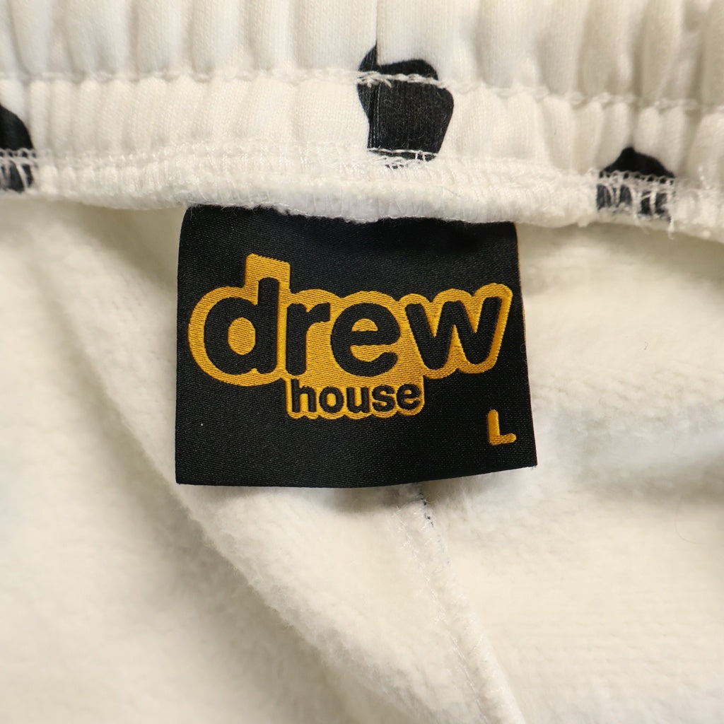 drew house(ドリューハウス) Polka Dot Logo Sweatshorts ドット ロゴ ハーフスウェットパンツ ホワイト/ブラック