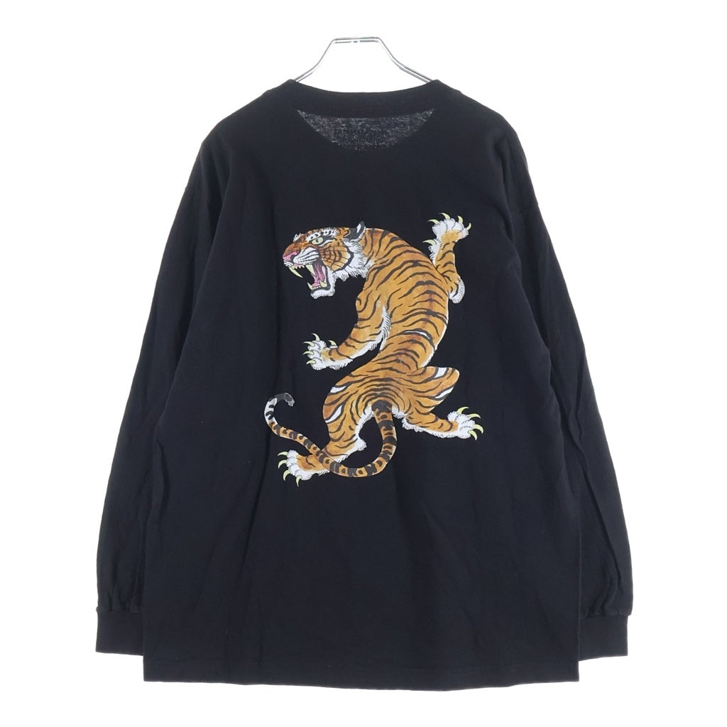 WACKO MARIA(ワコマリア) TIM LEHI CREW NECK LONG SLEEVE クルーネック 長袖カットソー バックプリント 虎 ブラック