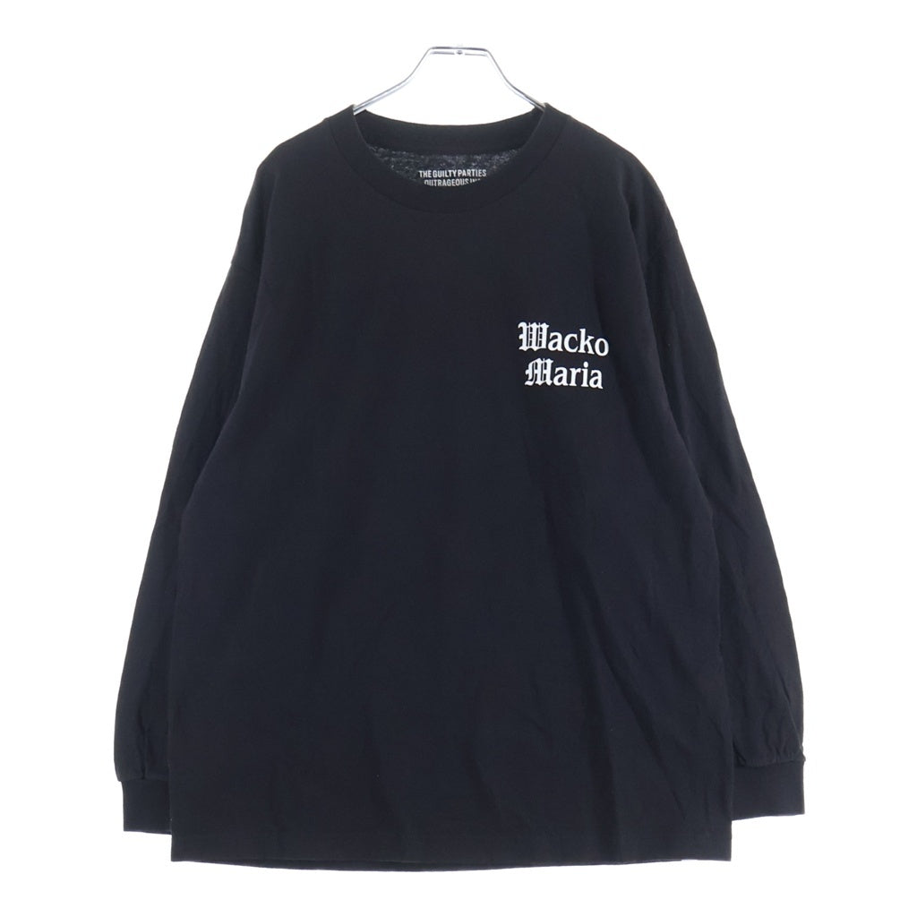 WACKO MARIA(ワコマリア) TIM LEHI CREW NECK LONG SLEEVE クルーネック 長袖カットソー バックプリント 虎 ブラック