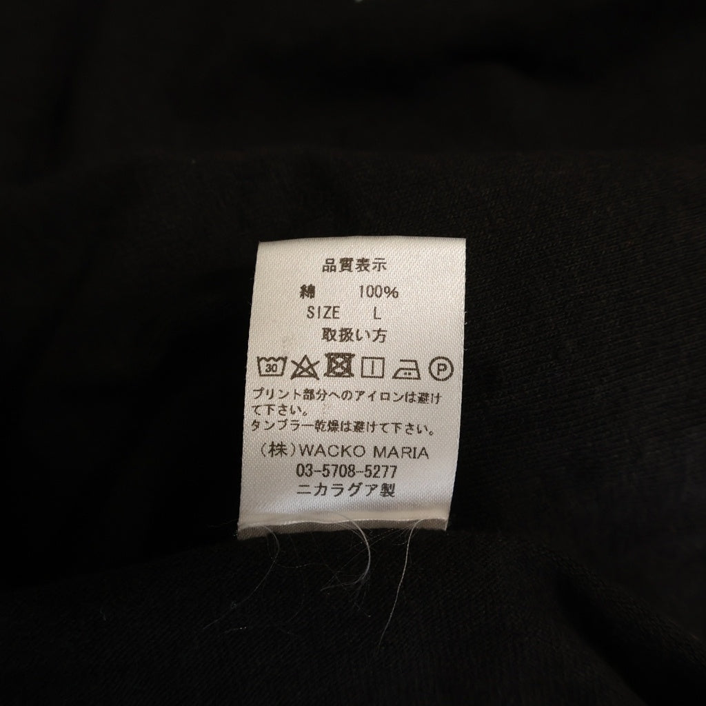 WACKO MARIA(ワコマリア) TIM LEHI CREW NECK LONG SLEEVE クルーネック 長袖カットソー バックプリント 虎 ブラック