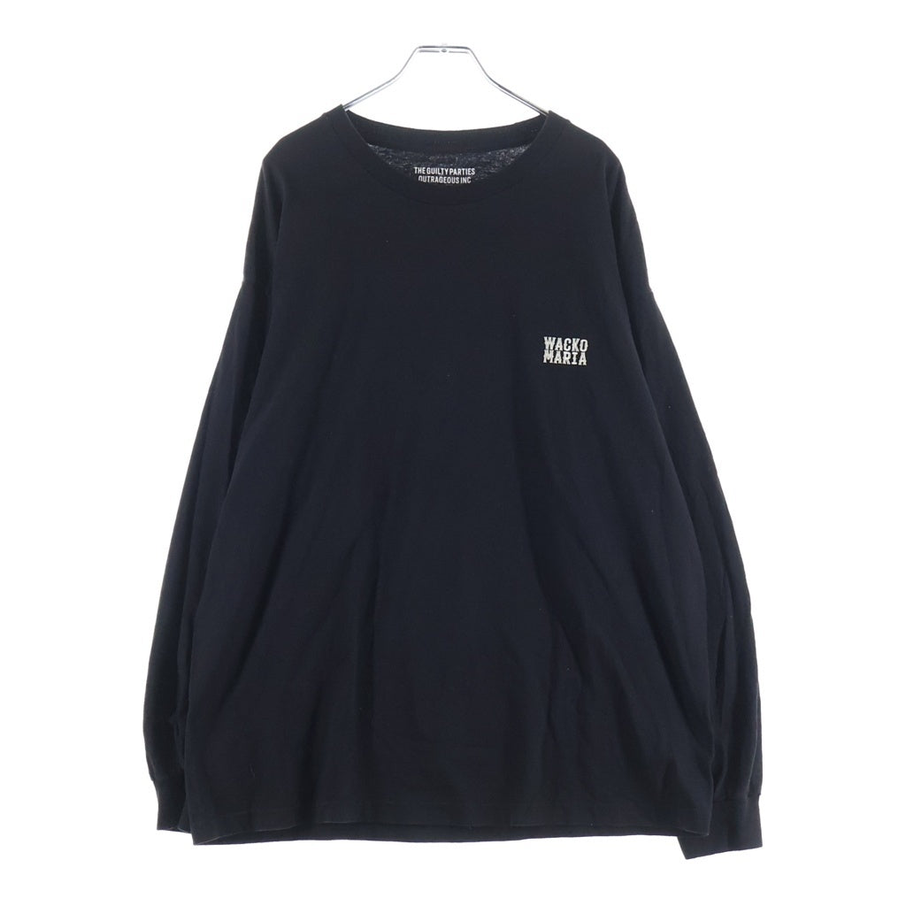 WACKO MARIA(ワコマリア) 23SS LOGO CREW NECK LONG SLEEVE フロント刺繍ロゴ クルーネック 長袖カットソー ブラック