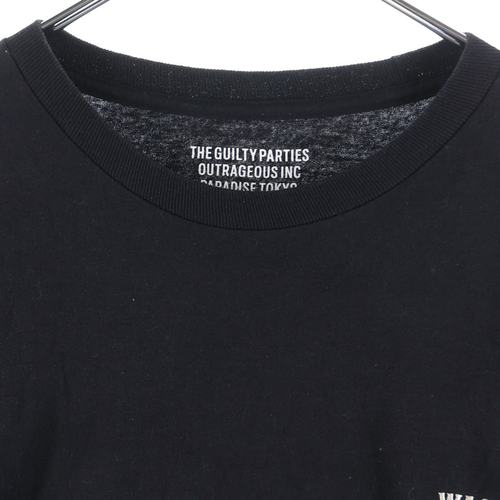 WACKO MARIA(ワコマリア) 23SS LOGO CREW NECK LONG SLEEVE フロント刺繍ロゴ クルーネック 長袖カットソー ブラック