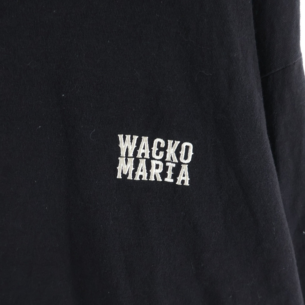 WACKO MARIA(ワコマリア) 23SS LOGO CREW NECK LONG SLEEVE フロント刺繍ロゴ クルーネック 長袖カットソー ブラック
