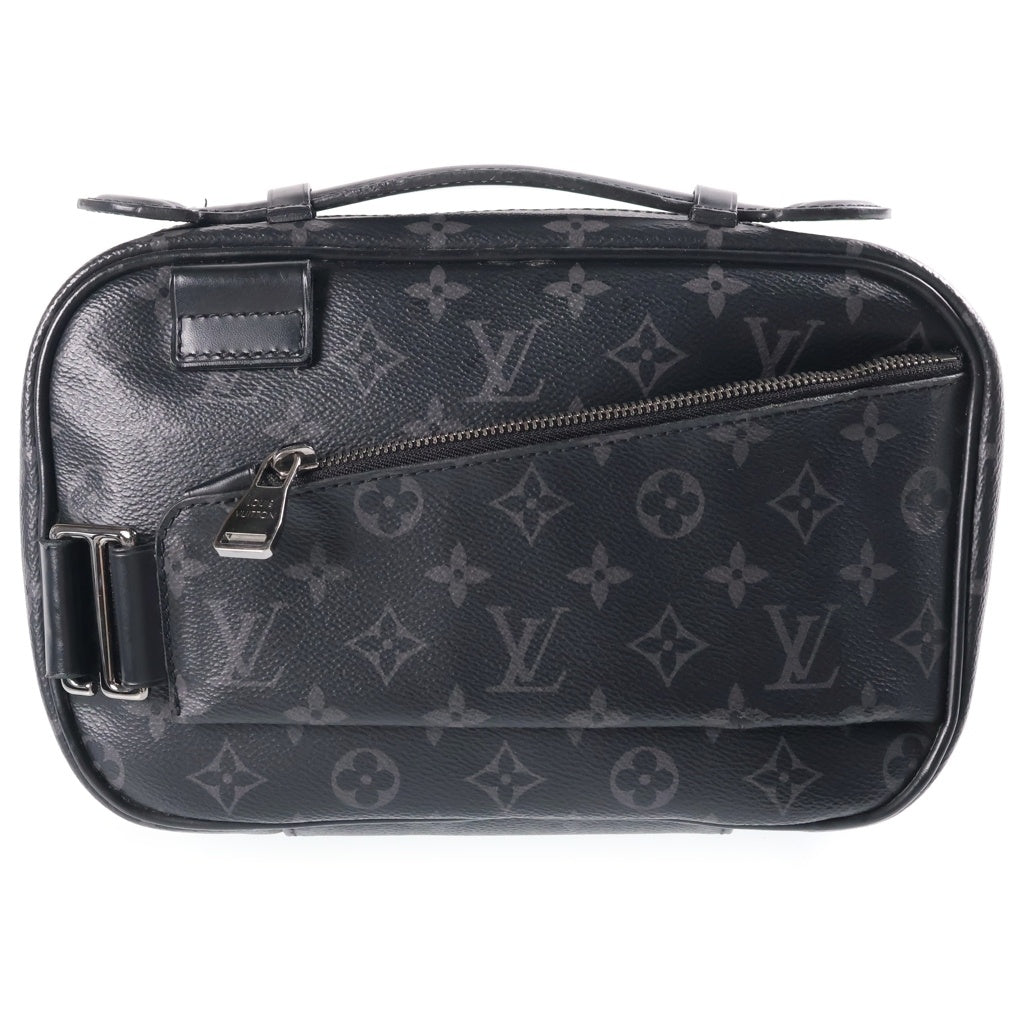 LOUIS VUITTON(ルイヴィトン) モノグラムエクリプス バムバッグ ショルダーバッグ ハンドバッグ ブラック レザー×PVC M42906 シルバー金具 レディース