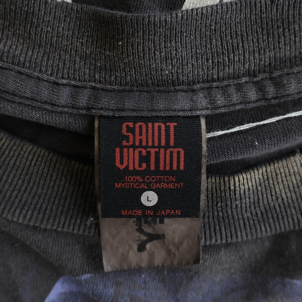 SAINT MICHAEL(セントマイケル) 26SS×進撃の巨人 AOT_SS TEE/ATTACK ON TITAN ヴィンテージ加工 プリントTシャツ 半袖カットソー ブラック SM-MK8-0000-C77