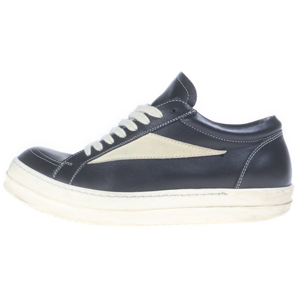 Rick Owens(リックオウエンス) VINTAGE SNEAKS ヴィンテージ スニークス レザー ローカットスニーカー ブラック/ホワイト RU02D6897 LCOLVS