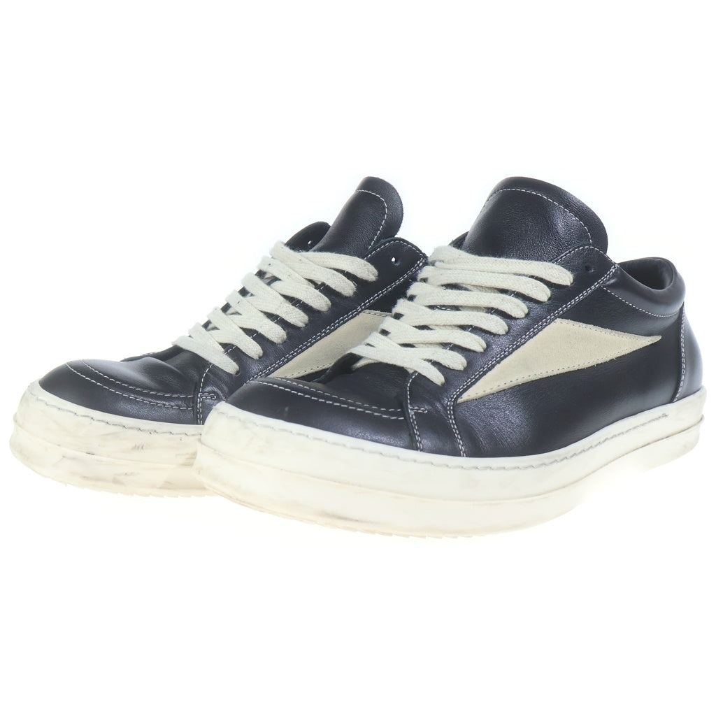 Rick Owens(リックオウエンス) VINTAGE SNEAKS ヴィンテージ スニークス レザー ローカットスニーカー ブラック/ホワイト RU02D6897 LCOLVS