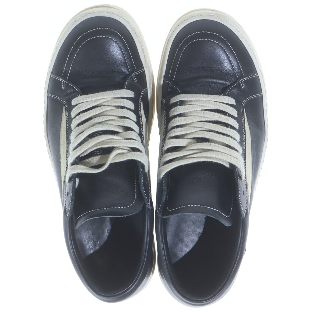 Rick Owens(リックオウエンス) VINTAGE SNEAKS ヴィンテージ スニークス レザー ローカットスニーカー ブラック/ホワイト RU02D6897 LCOLVS