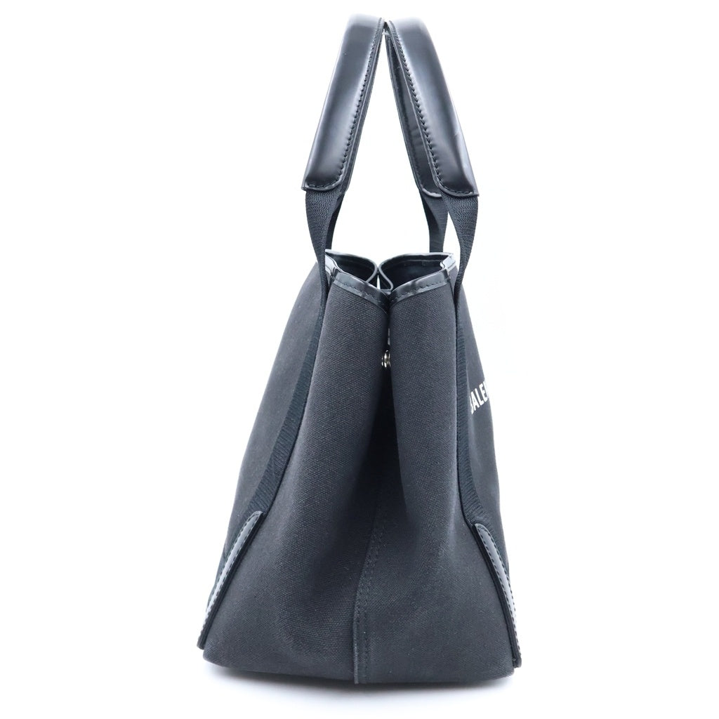 BALENCIAGA(バレンシアガ) ネイビーカバス トートバッグ ハンドバッグ ブラック キャンバス レザー ポーチ付 339933 1000 S 002123 レディース
