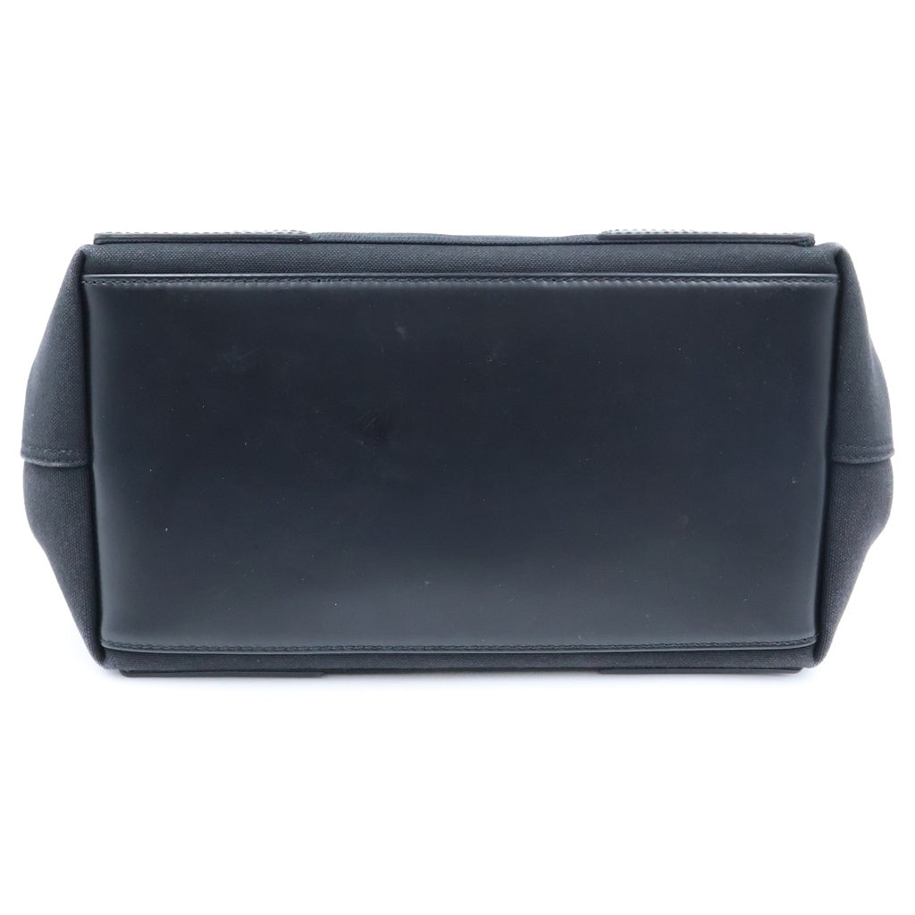 BALENCIAGA(バレンシアガ) ネイビーカバス トートバッグ ハンドバッグ ブラック キャンバス レザー ポーチ付 339933 1000 S 002123 レディース
