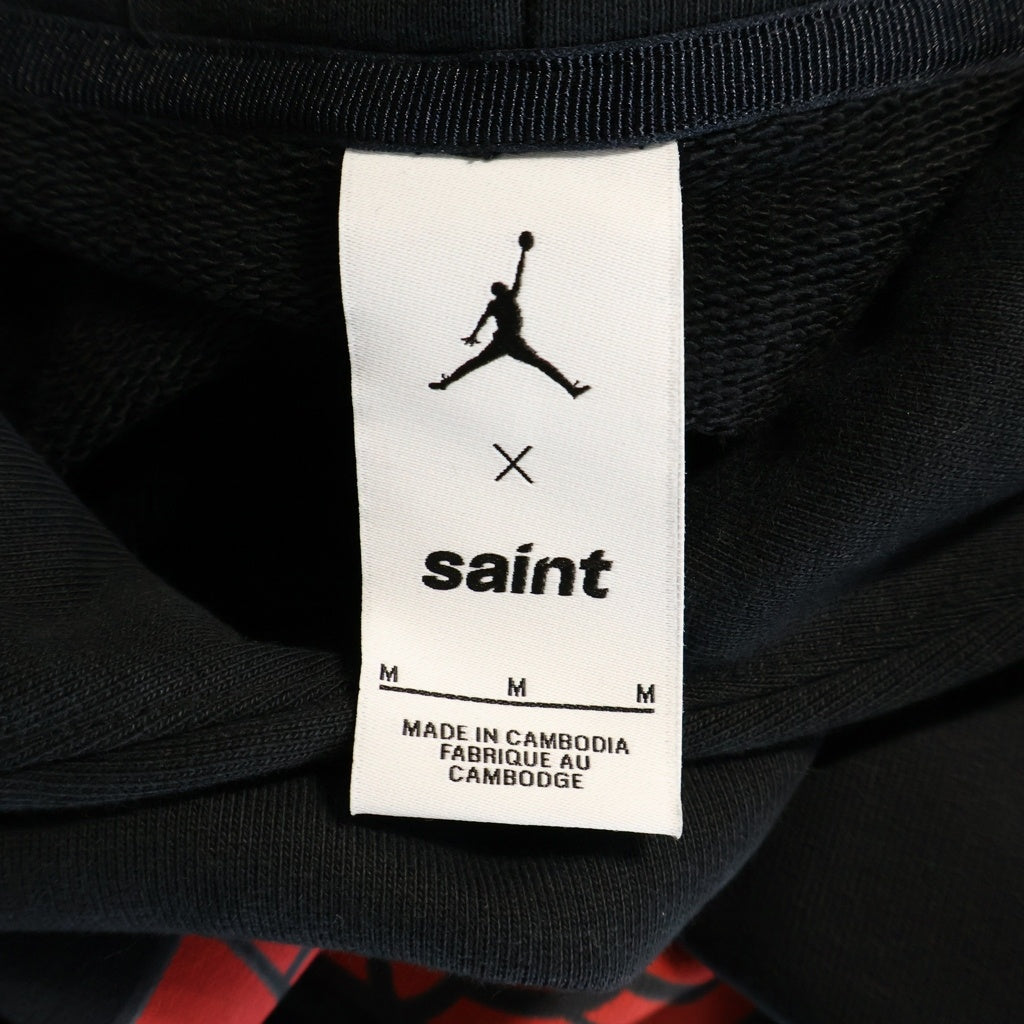 SAINT MICHAEL(セントマイケル) ×NIKE JORDAN M J SM FLC HOODIE ナイキ ジョーダン プルオーバースウェットパーカー フーディー ブラック FV4718-010