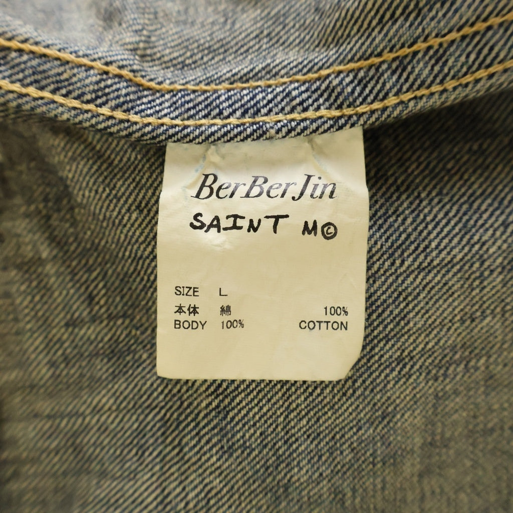 SAINT MICHAEL(セントマイケル) 25SS×BerBerJin DENIM JACKET DAMAGE ベルベルジン ダメージ加工 デニムジャケット インディゴ SM-HR8-0000-C39