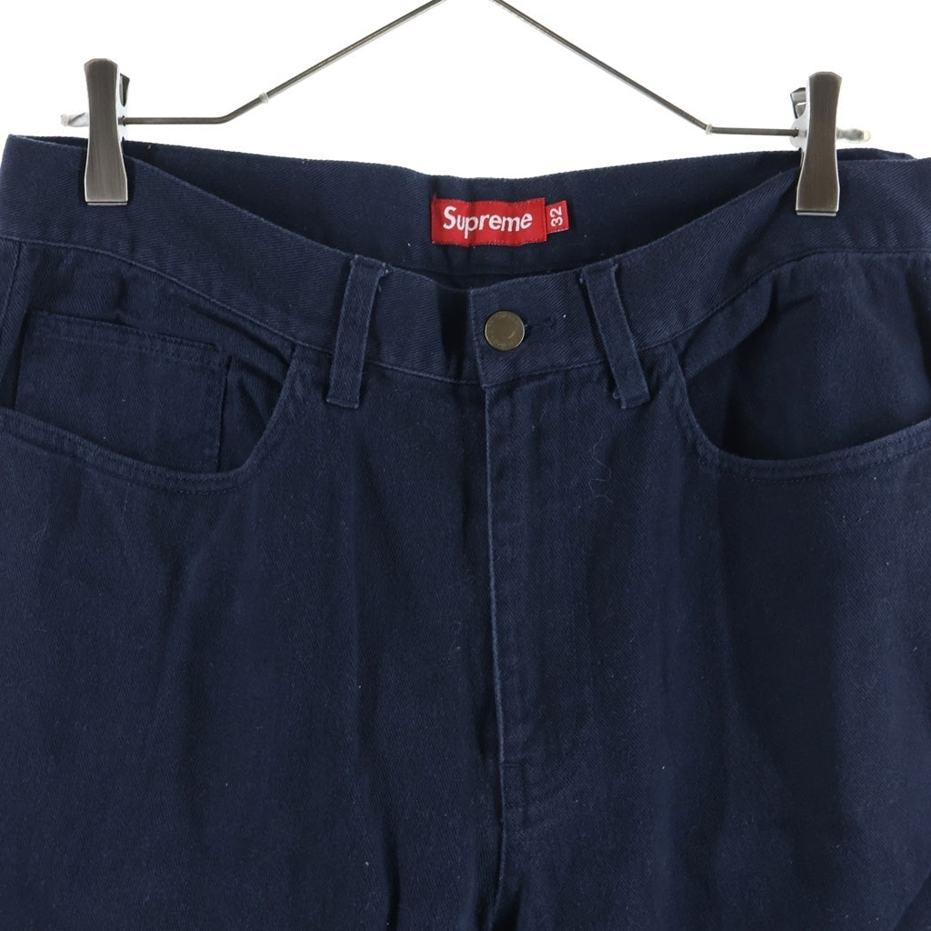 SUPREME(シュプリーム) Cotton Pants コットンパンツ ロゴパッチ ネイビー