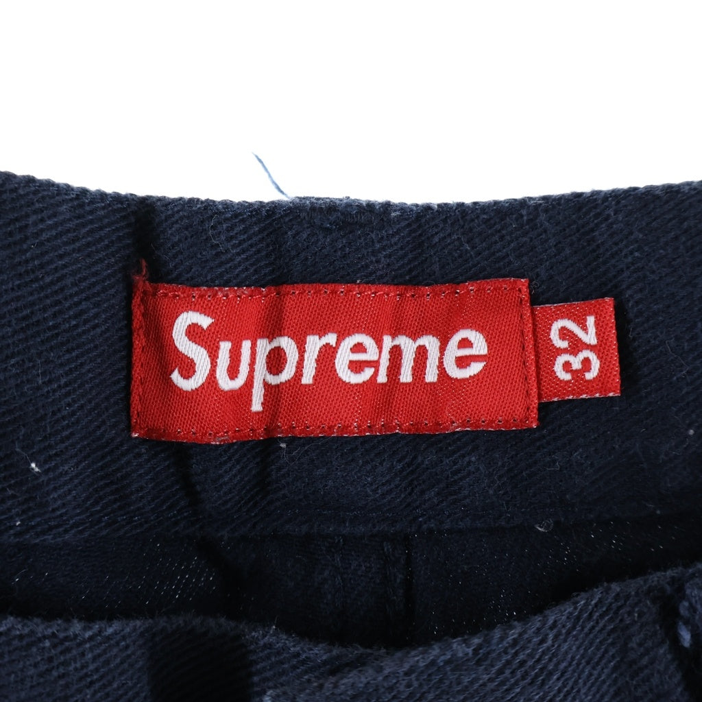 SUPREME(シュプリーム) Cotton Pants コットンパンツ ロゴパッチ ネイビー