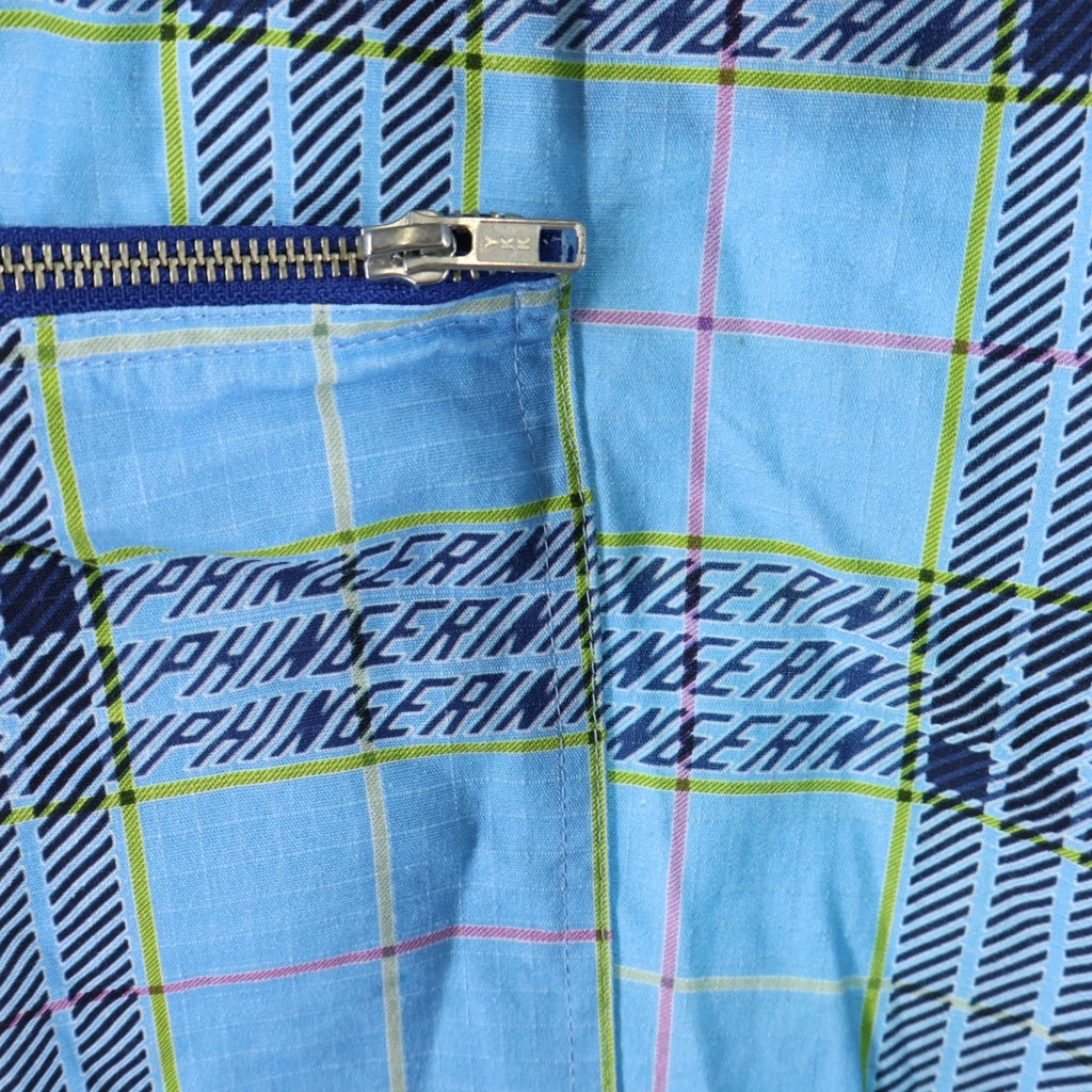 PHINGERIN(フィンガリン) RIPSTOP FLIGHT PANTS ORIGINAL PLAID イージーウエスト リップストップ フライトパンツ チェック柄 ブルー PD-252-BT-082