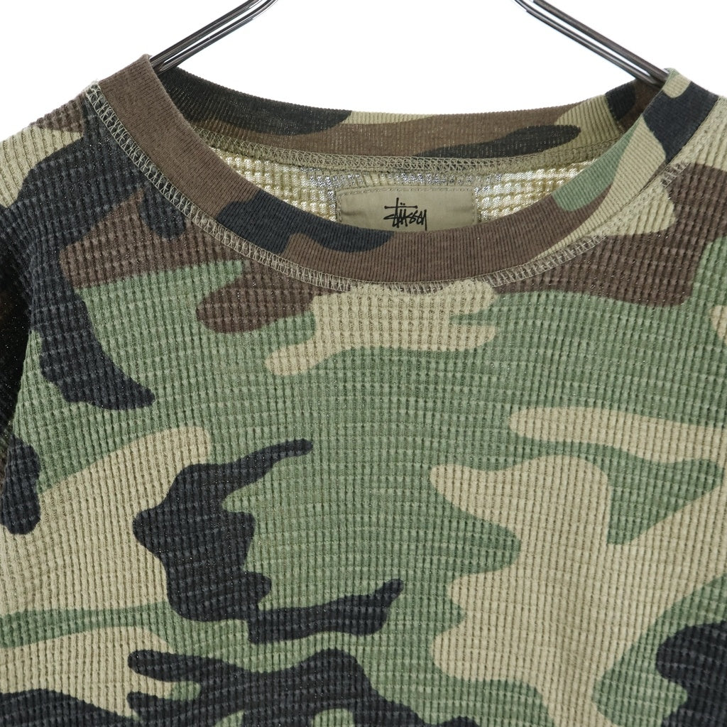 STUSSY(ステューシー) Pigment Dyed LS Thermal ピグメントダイ サーマル 迷彩 カモ 長袖Tシャツ カーキ 1140396