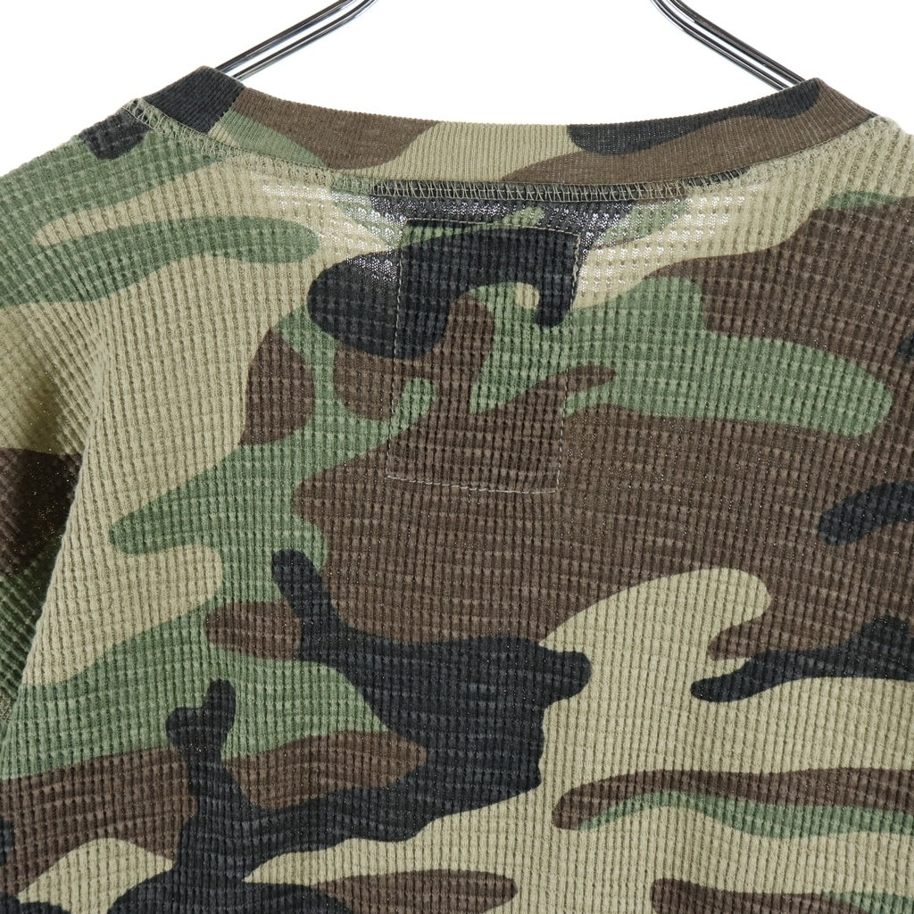STUSSY(ステューシー) Pigment Dyed LS Thermal ピグメントダイ サーマル 迷彩 カモ 長袖Tシャツ カーキ 1140396