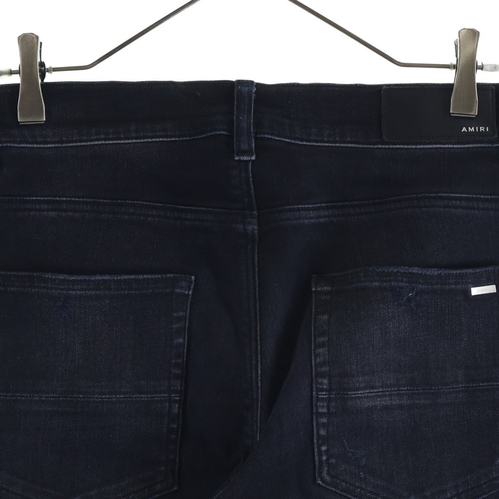 AMIRI(アミリ) ダメージ加工 スキニーデニムパンツ バンダナデザインデニムパンツ ブラック SR1PS22MDS192SAMDSI