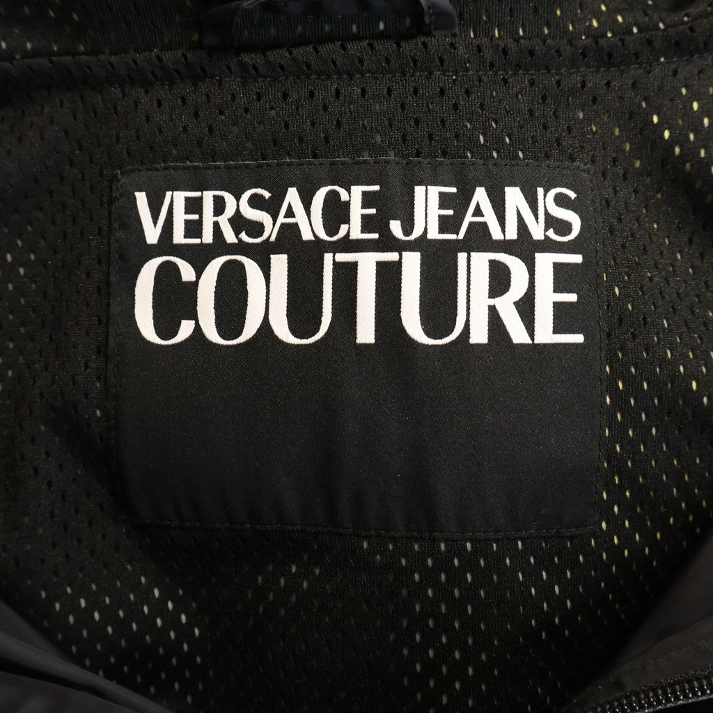 VERSACE(ヴェルサーチ) バロッコ柄 ナイロンフーデッドジャケット ブラック/ゴールド 76GAS406