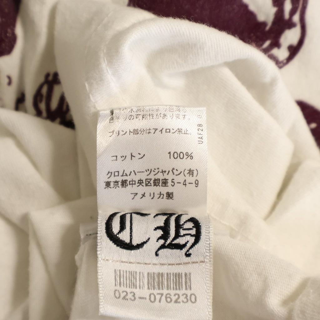 CHROME HEARTS(クロムハーツ) FOTI ハリススティーター スカルプリント 半袖Tシャツ カットソー ホワイト