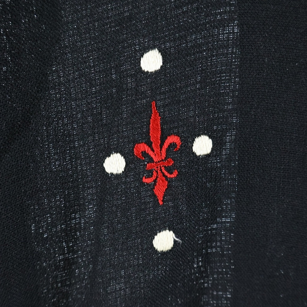 VINTAGE(ヴィンテージ) 60s Rayon Shirt レーヨンシャツ 長袖シャツ フロント刺繍 胸ポケット ブラック